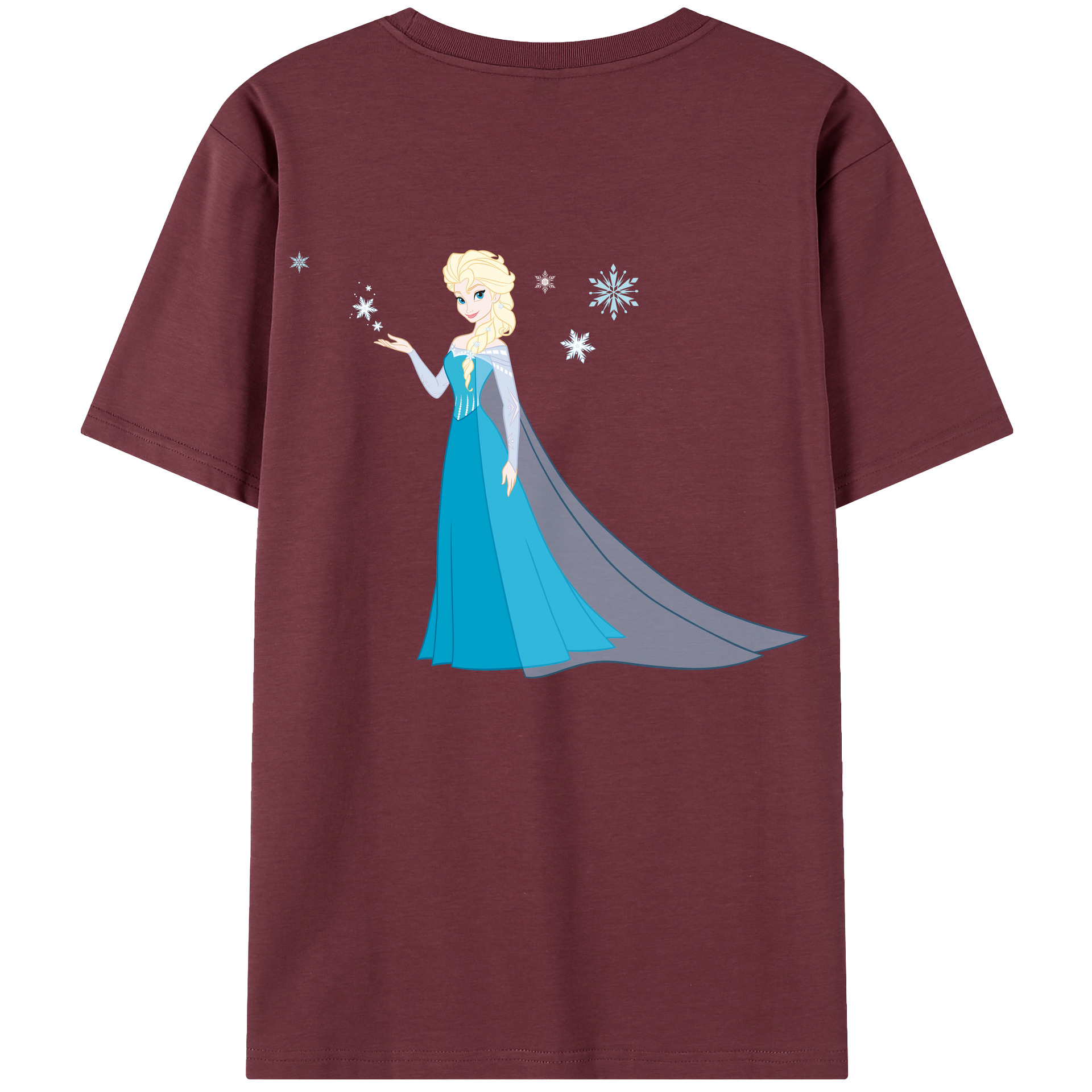 （画像用） アナと雪の女王 アンナ エルサ Frozen Anna Elsa 綿100％半袖Tシャツ（背面プリント）
